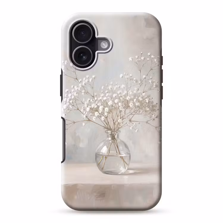 Vaas - Gipskruid - Wit Toughcase MagSafe Apple iPhone 17 klein -3d