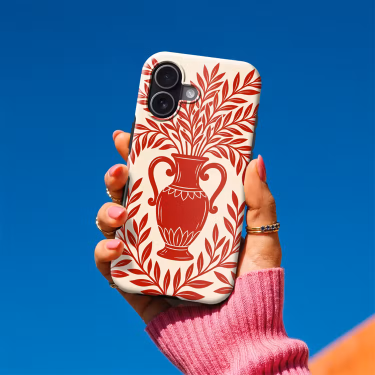 Vaas - Planten - Decoratie - Abstract - Rood Toughcase MagSafe Apple iPhone 17 klein -Sfeer1V