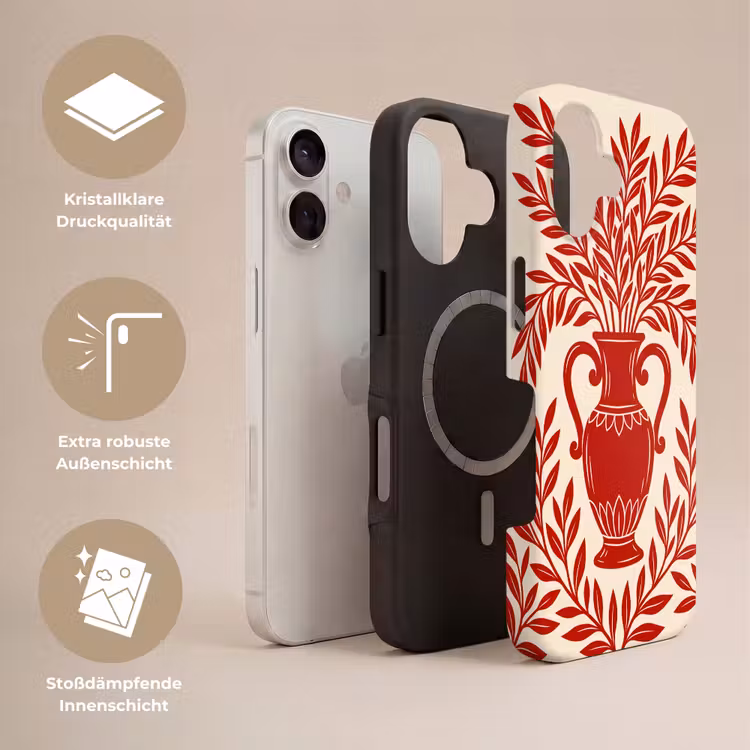 Vaas - Planten - Decoratie - Abstract - Rood Toughcase MagSafe Apple iPhone 17 klein -USP_Lagen_DE