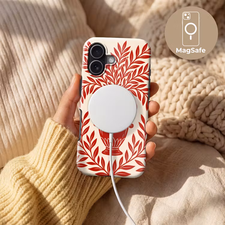 Vaas - Planten - Decoratie - Abstract - Rood Toughcase MagSafe Apple iPhone 17 klein -USP_MagsafeV