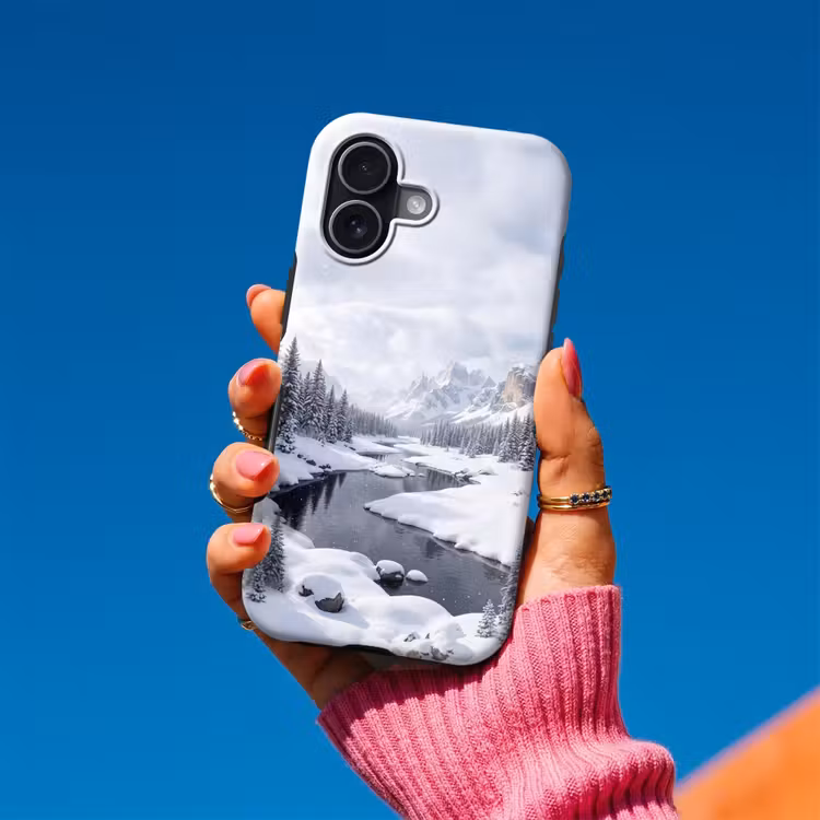 Sneeuwlandschap - Bergen - Rivier - Winter Toughcase MagSafe Apple iPhone 17 klein -Sfeer1V