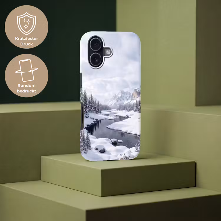 Sneeuwlandschap - Bergen - Rivier - Winter Toughcase MagSafe Apple iPhone 17 klein -USP_PrintM_DE