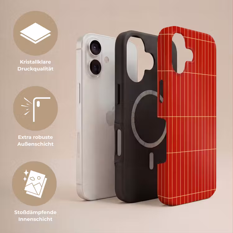 Verticaal - Wandtegel - Helderrood Toughcase MagSafe Apple iPhone 17 klein 1017 -USP_Lagen_DE