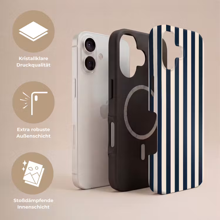 Verticale strepen - Blauw - Crème Toughcase MagSafe Apple iPhone 17 klein 1017 -USP_Lagen_DE