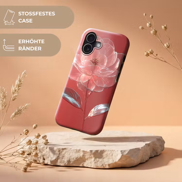 Sierlijk - Bloem - Roze - Glazen Toughcase MagSafe Apple iPhone 17 klein -USP_RandenV_DE