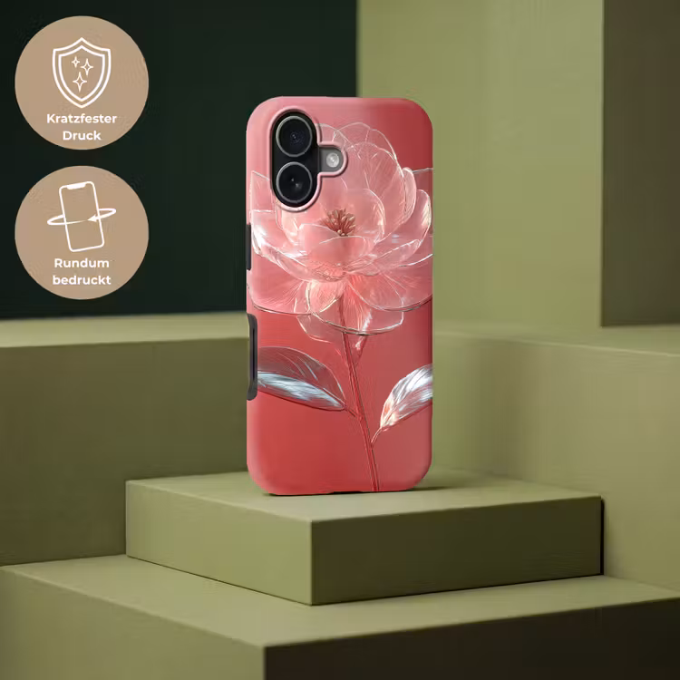 Sierlijk - Bloem - Roze - Glazen Toughcase MagSafe Apple iPhone 17 klein -USP_PrintM_DE