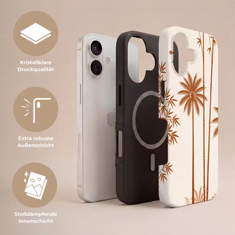 Vogel - Boom - Tropisch - Minimalistisch - Bruin Toughcase MagSafe Apple iPhone 17 klein -USP_Lagen_DE