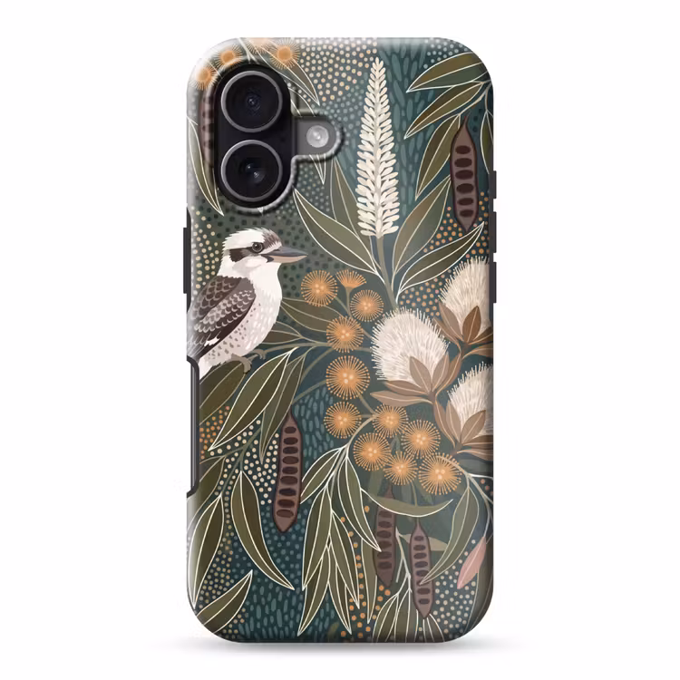 Vogel - Bladeren - Natuur - Illustratie - Groen Toughcase MagSafe Apple iPhone 17 klein -3d