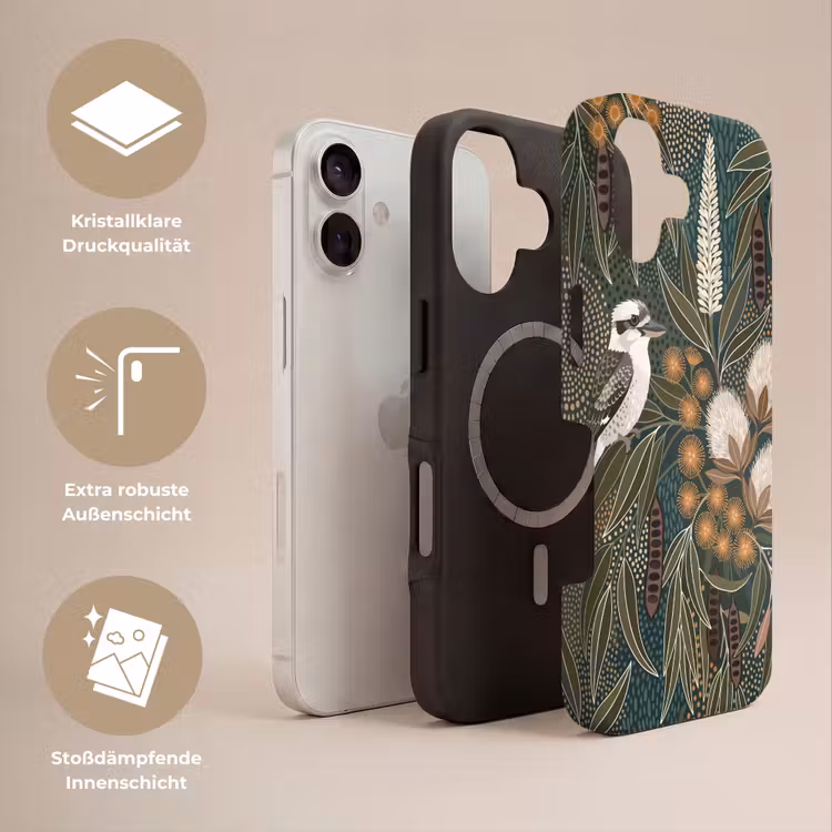 Vogel - Bladeren - Natuur - Illustratie - Groen Toughcase MagSafe Apple iPhone 17 klein -USP_Lagen_DE