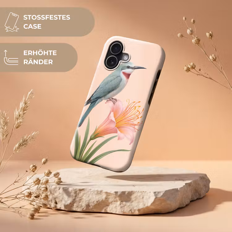 Vogel - Bloem - Natuur - Roze Toughcase MagSafe Apple iPhone 17 klein -USP_RandenV_DE