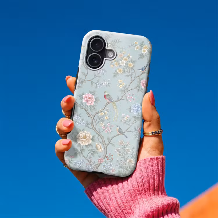 Vogel - Bloemen - Kleurrijk Toughcase MagSafe Apple iPhone 17 klein -Sfeer1V