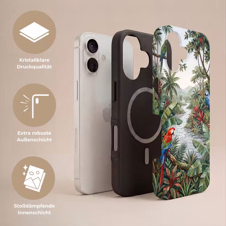 Vogel - Jungle - Natuur - Mozaïek - Groen Toughcase MagSafe Apple iPhone 17 klein -USP_Lagen_DE