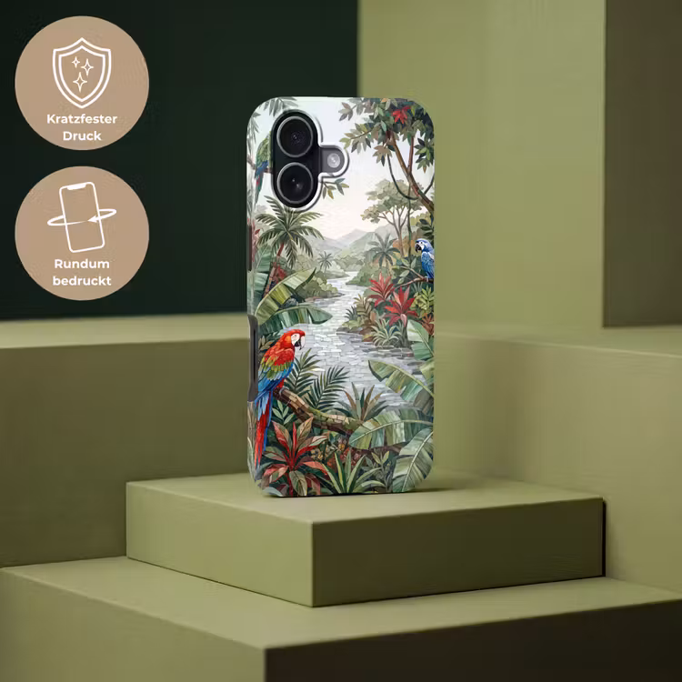 Vogel - Jungle - Natuur - Mozaïek - Groen Toughcase MagSafe Apple iPhone 17 klein -USP_PrintM_DE