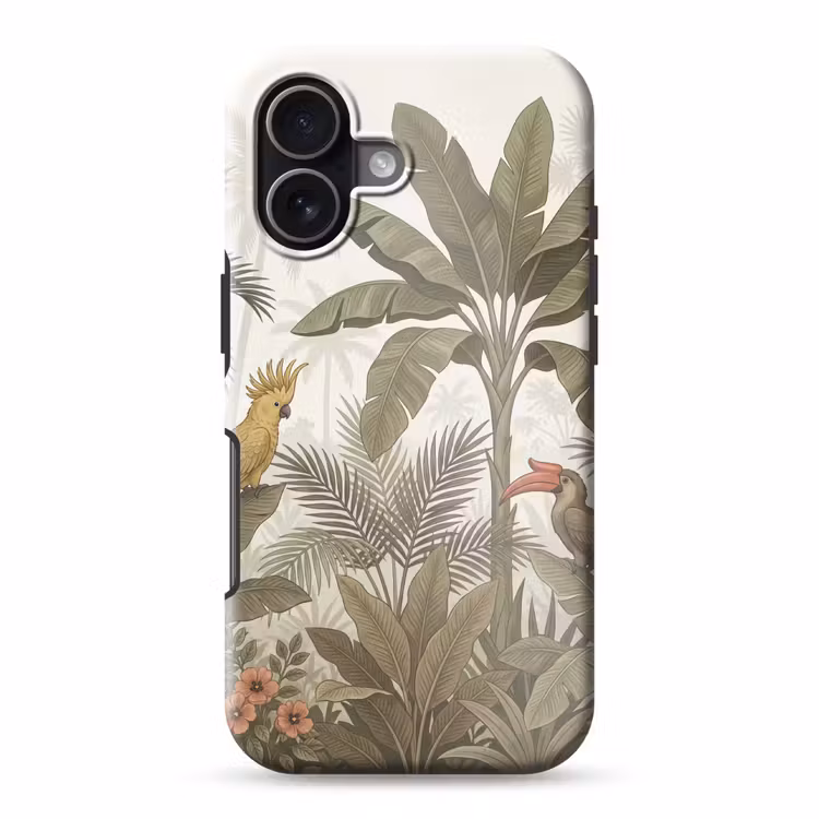 Vogel - Jungle - Tropisch - Illustratie - Groen Toughcase MagSafe Apple iPhone 17 klein -3d