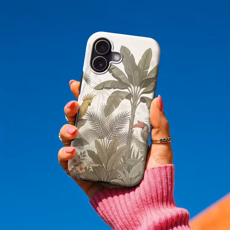 Vogel - Jungle - Tropisch - Illustratie - Groen Toughcase MagSafe Apple iPhone 17 klein -Sfeer1V