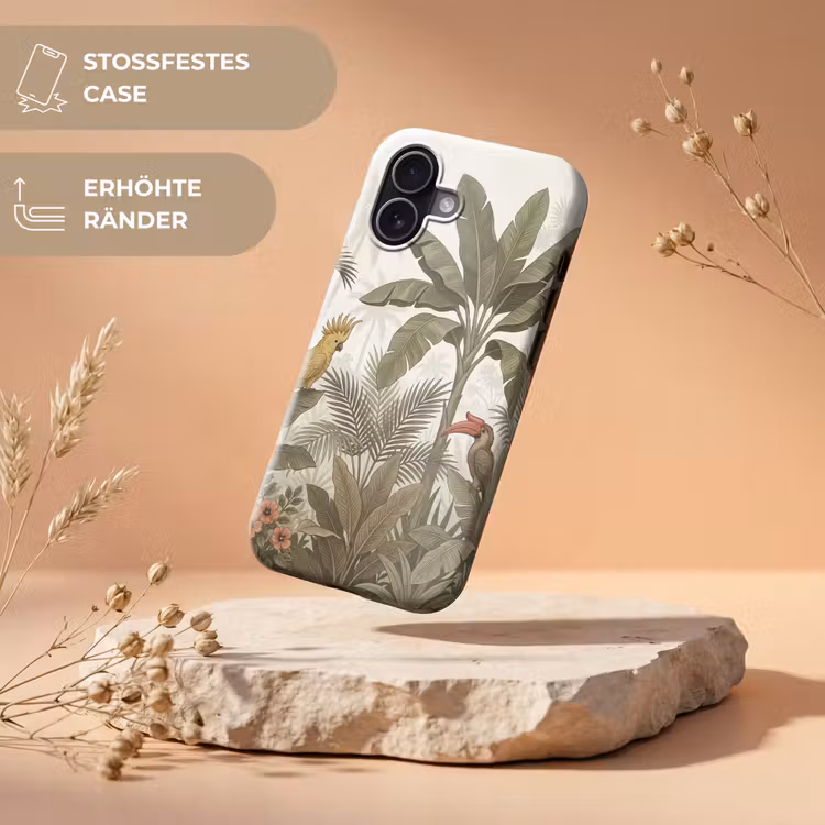 Vogel - Jungle - Tropisch - Illustratie - Groen Toughcase MagSafe Apple iPhone 17 klein -USP_RandenV_DE