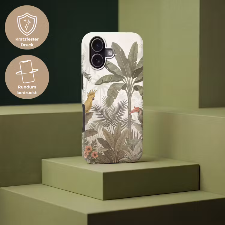 Vogel - Jungle - Tropisch - Illustratie - Groen Toughcase MagSafe Apple iPhone 17 klein -USP_PrintM_DE