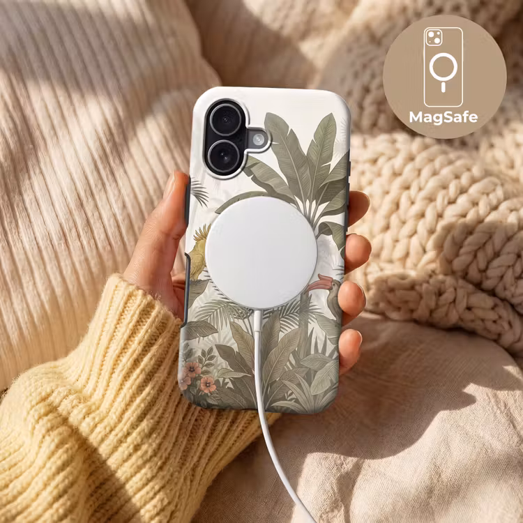 Vogel - Jungle - Tropisch - Illustratie - Groen Toughcase MagSafe Apple iPhone 17 klein -USP_MagsafeV