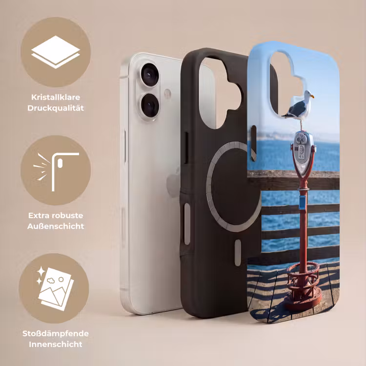 Vogel - Verrekijker - Kust - Zee - Blauw Toughcase MagSafe Apple iPhone 17 klein -USP_Lagen_DE
