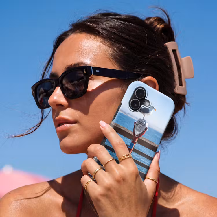 Vogel - Verrekijker - Kust - Zee - Blauw Toughcase MagSafe Apple iPhone 17 klein -Sfeer2V