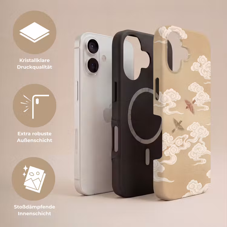Vogels - Vliegen - Beige Toughcase MagSafe Apple iPhone 17 klein -USP_Lagen_DE