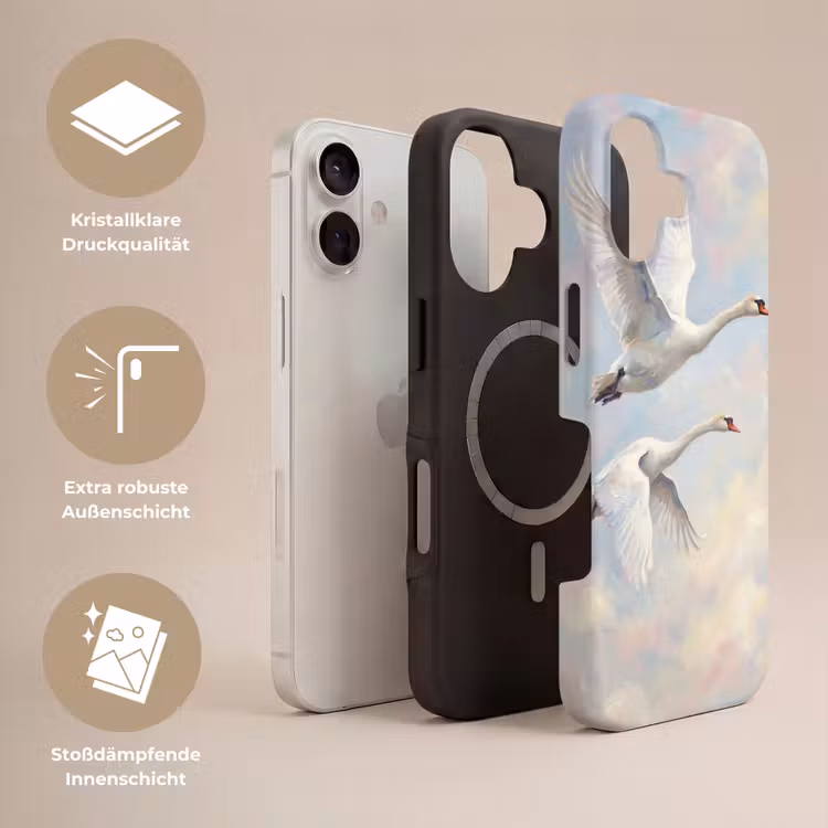 Vogel - Vliegend - Lucht - Modern - Pastel Toughcase MagSafe Apple iPhone 17 klein -USP_Lagen_DE