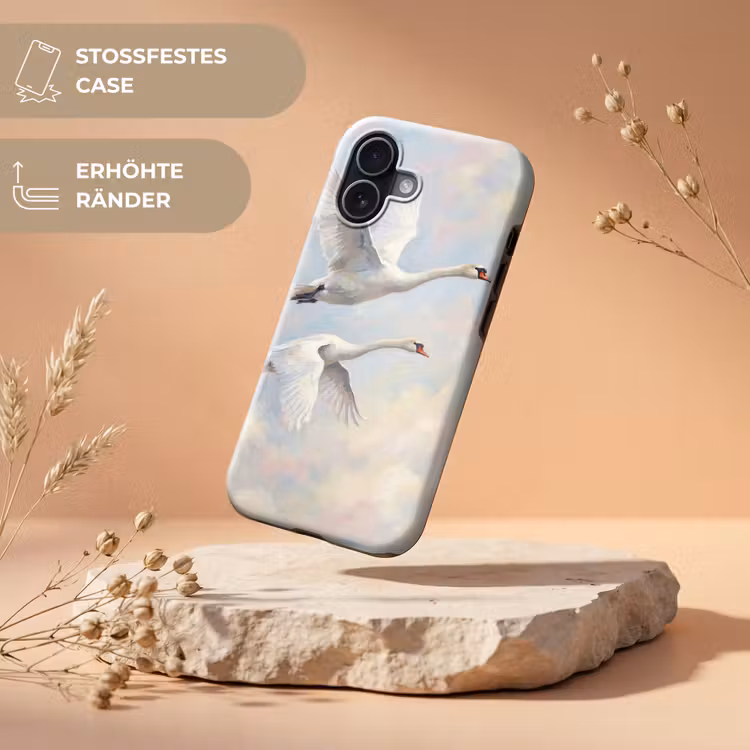 Vogel - Vliegend - Lucht - Modern - Pastel Toughcase MagSafe Apple iPhone 17 klein -USP_RandenV_DE