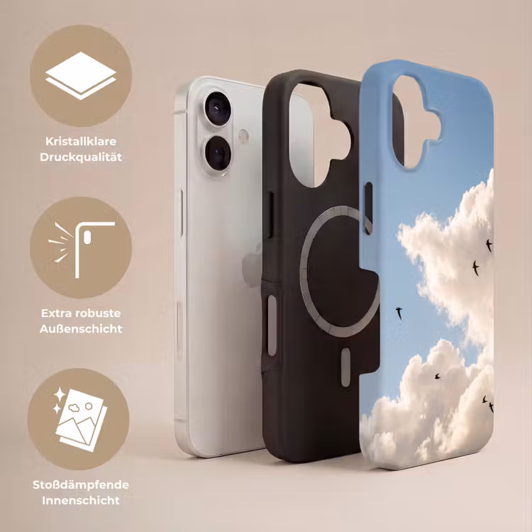 Vogel - Vlucht - Wolken - Natuur - Blauw Toughcase MagSafe Apple iPhone 17 klein -USP_Lagen_DE