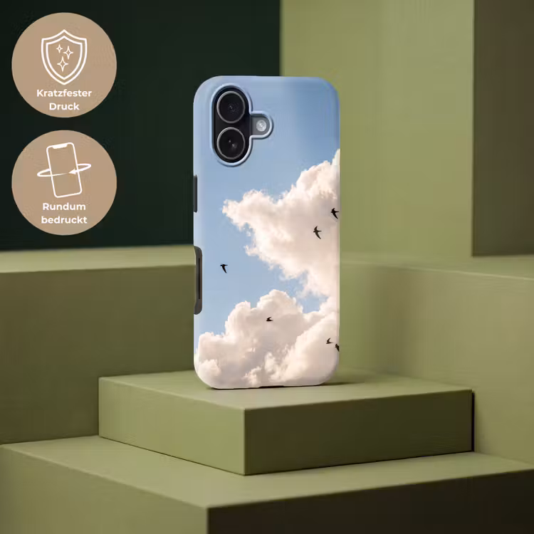 Vogel - Vlucht - Wolken - Natuur - Blauw Toughcase MagSafe Apple iPhone 17 klein -USP_PrintM_DE