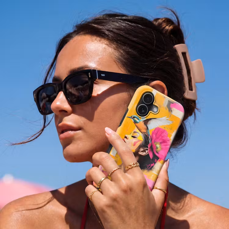 Vogel - Vrouw - Abstract - Bloem Toughcase MagSafe Apple iPhone 17 klein -Sfeer2V