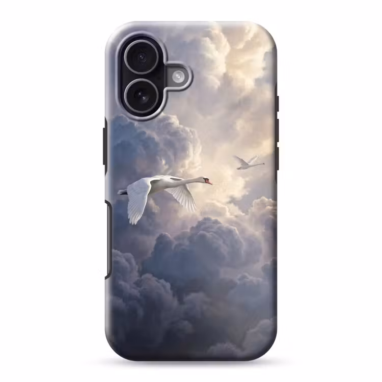 Vogel - Vliegend - Natuur - Wit - Wolken Toughcase MagSafe Apple iPhone 17 klein -3d