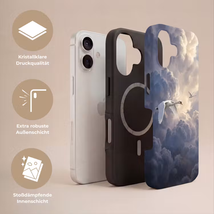 Vogel - Vliegend - Natuur - Wit - Wolken Toughcase MagSafe Apple iPhone 17 klein -USP_Lagen_DE