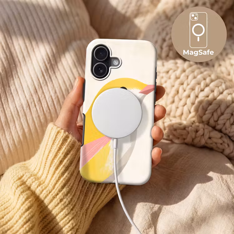 Vogel - Minimalistisch - Geel Toughcase MagSafe Apple iPhone 17 klein -USP_MagsafeV