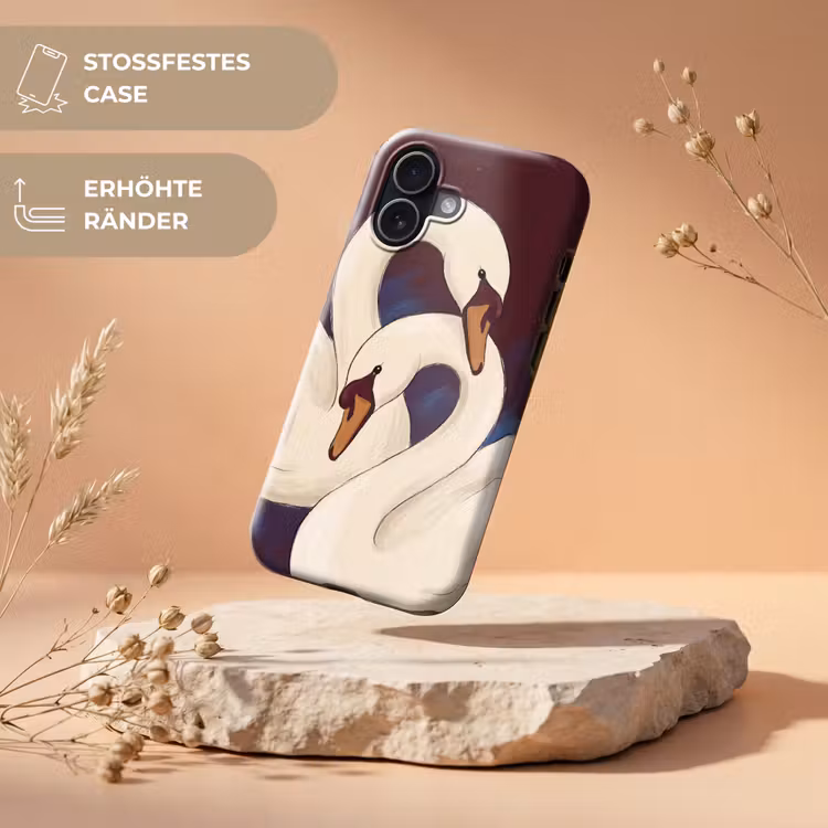 Vogel - Koppel - Liefde - Abstract - Wit Toughcase MagSafe Apple iPhone 17 klein -USP_RandenV_DE