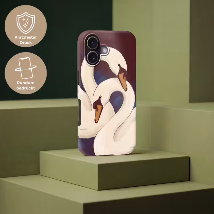 Vogel - Koppel - Liefde - Abstract - Wit Toughcase MagSafe Apple iPhone 17 klein -USP_PrintM_DE