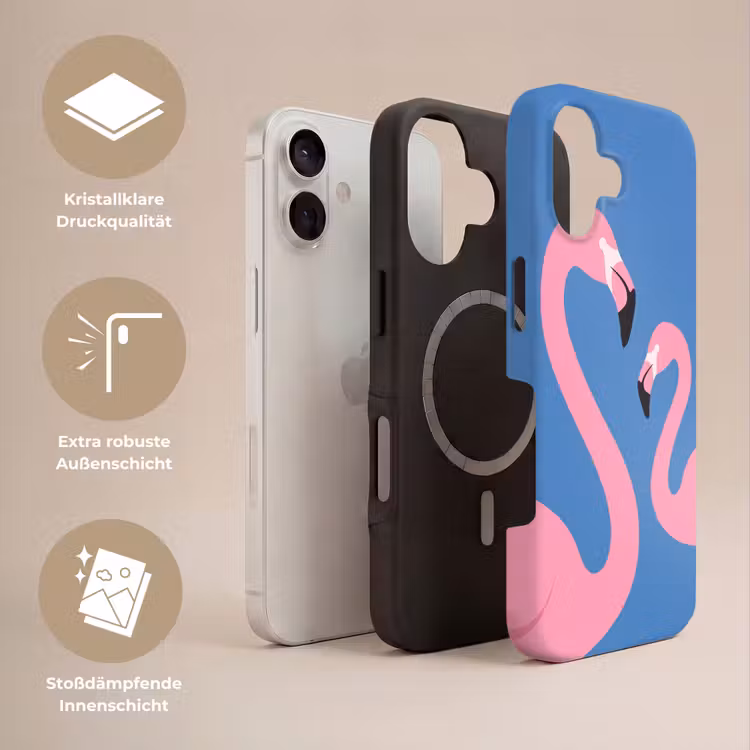 Vogel - Paar - Dieren - Modern - Roze Toughcase MagSafe Apple iPhone 17 klein -USP_Lagen_DE