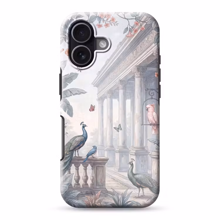 Vogel - Pauw - Architectuur - Klassiek - Groen Toughcase MagSafe Apple iPhone 17 klein -3d