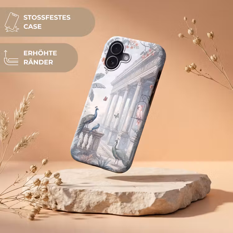 Vogel - Pauw - Architectuur - Klassiek - Groen Toughcase MagSafe Apple iPhone 17 klein -USP_RandenV_DE