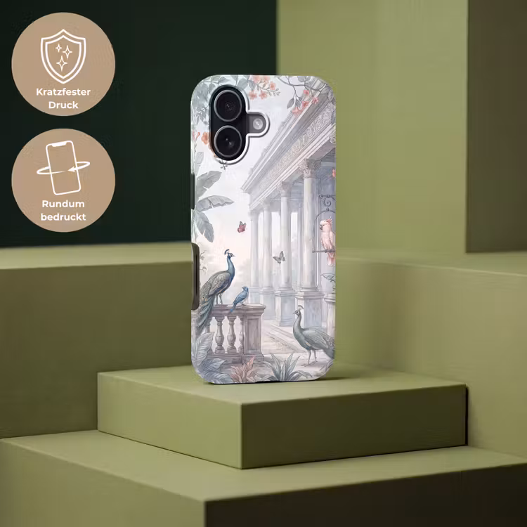 Vogel - Pauw - Architectuur - Klassiek - Groen Toughcase MagSafe Apple iPhone 17 klein -USP_PrintM_DE