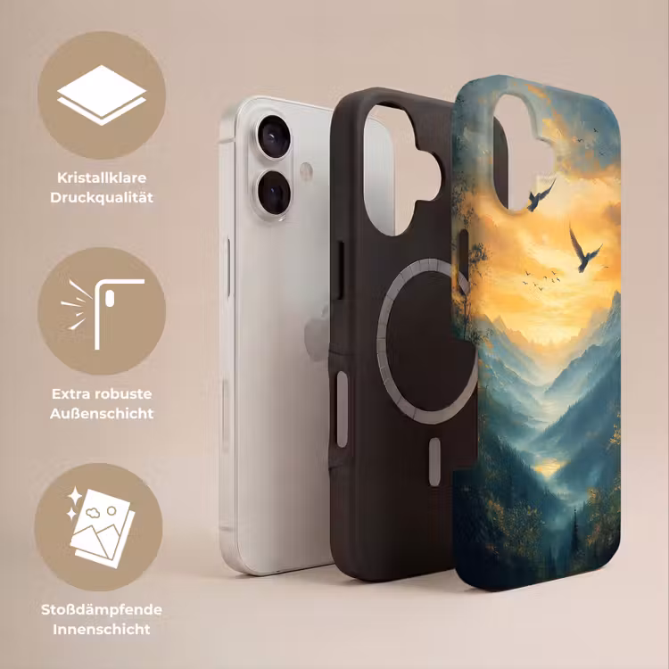 Vogels - Zon - Bomen - Groen Toughcase MagSafe Apple iPhone 17 klein -USP_Lagen_DE