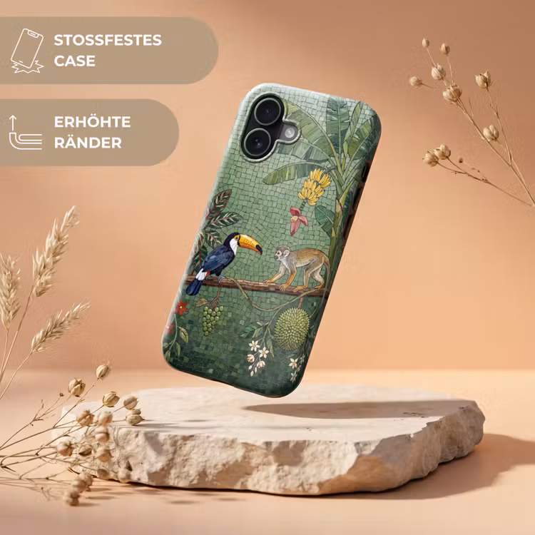 Vogel - Dier - Jungle - Mozaïek - Natuur Toughcase MagSafe Apple iPhone 17 klein -USP_RandenV_DE