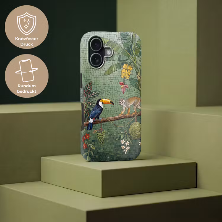 Vogel - Dier - Jungle - Mozaïek - Natuur Toughcase MagSafe Apple iPhone 17 klein -USP_PrintM_DE