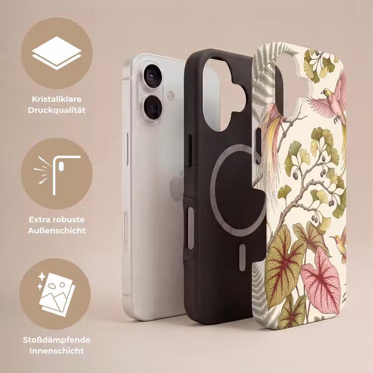 Vogels - Tropisch - Botanisch - Roze Toughcase MagSafe Apple iPhone 17 klein -USP_Lagen_DE