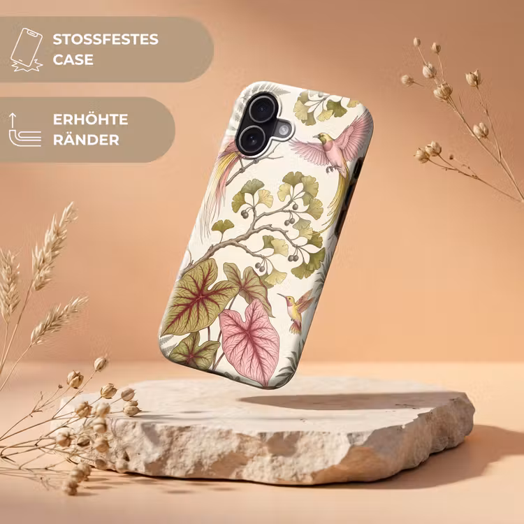 Vogels - Tropisch - Botanisch - Roze Toughcase MagSafe Apple iPhone 17 klein -USP_RandenV_DE