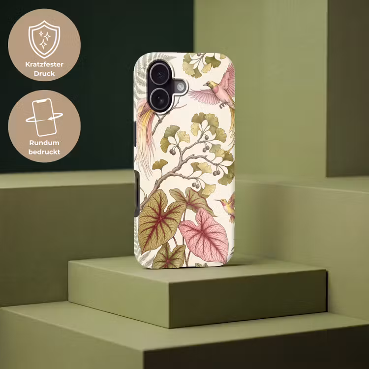 Vogels - Tropisch - Botanisch - Roze Toughcase MagSafe Apple iPhone 17 klein -USP_PrintM_DE