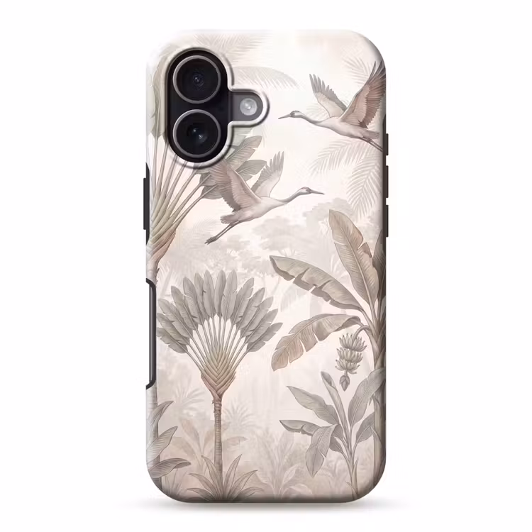 Vogel - Tropisch - Jungle - Natuur - Beige Toughcase MagSafe Apple iPhone 17 klein -3d
