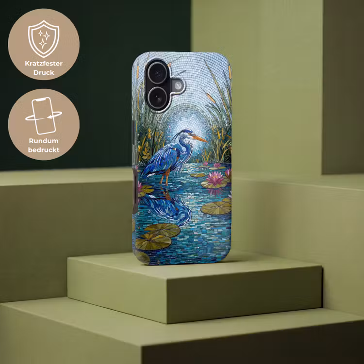 Vogel - Water - Natuur - Abstract - Blauw Toughcase MagSafe Apple iPhone 17 klein -USP_PrintM_DE