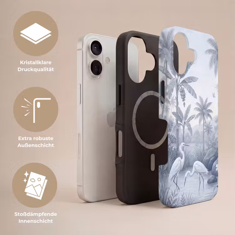 Vogel - Water - Tropisch - Natuur - Blauw Toughcase MagSafe Apple iPhone 17 klein -USP_Lagen_DE