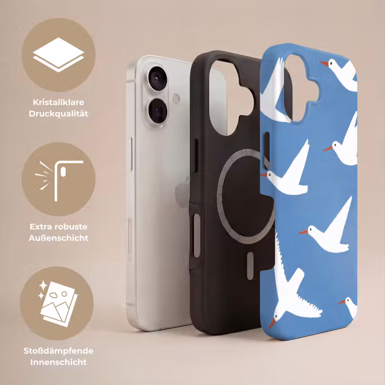 Vogels - Wit - Patroon Toughcase MagSafe Apple iPhone 17 klein -USP_Lagen_DE