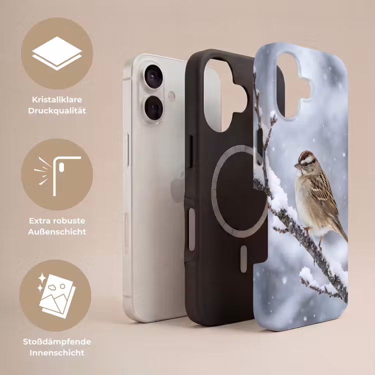 Vogel - Tak - Sneeuw - Winter Toughcase MagSafe Apple iPhone 17 klein -USP_Lagen_DE